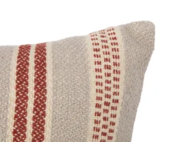 Gray & Red Stripe Throw Pillow 7 Gray & Red Stripe Throw Pillow -Finest Furniture Store 810591271 2 A8