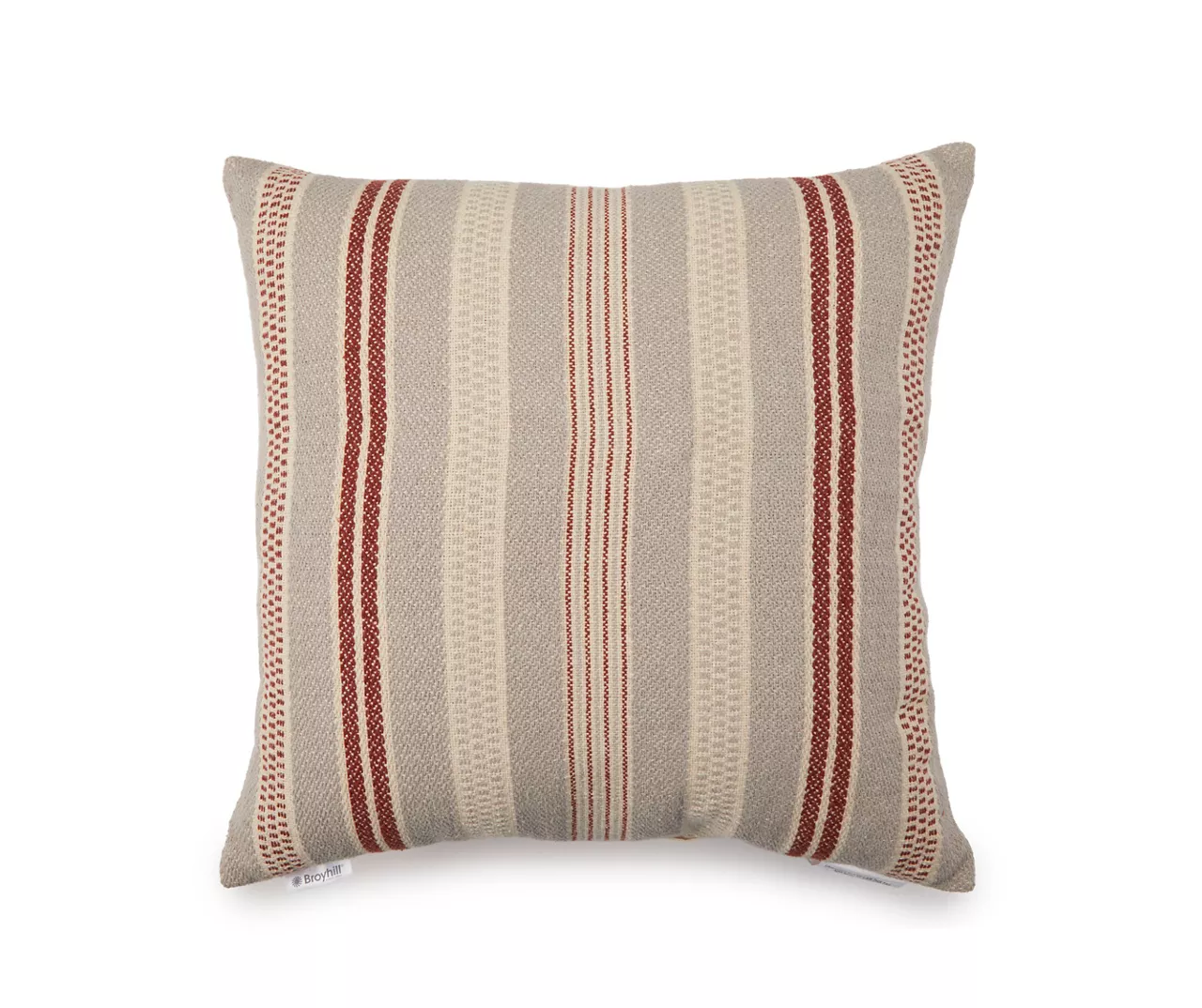 Gray & Red Stripe Throw Pillow 3 Gray & Red Stripe Throw Pillow