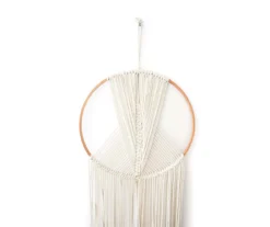 White & Brown Macrame Wall Hoop Decor -Finest Furniture Store 810591472 A8 3