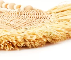 Wild Sedona Raffia & Beads Hanging Wall Fan 9 Wild Sedona Raffia & Beads Hanging Wall Fan -Finest Furniture Store 810601626 A8 4