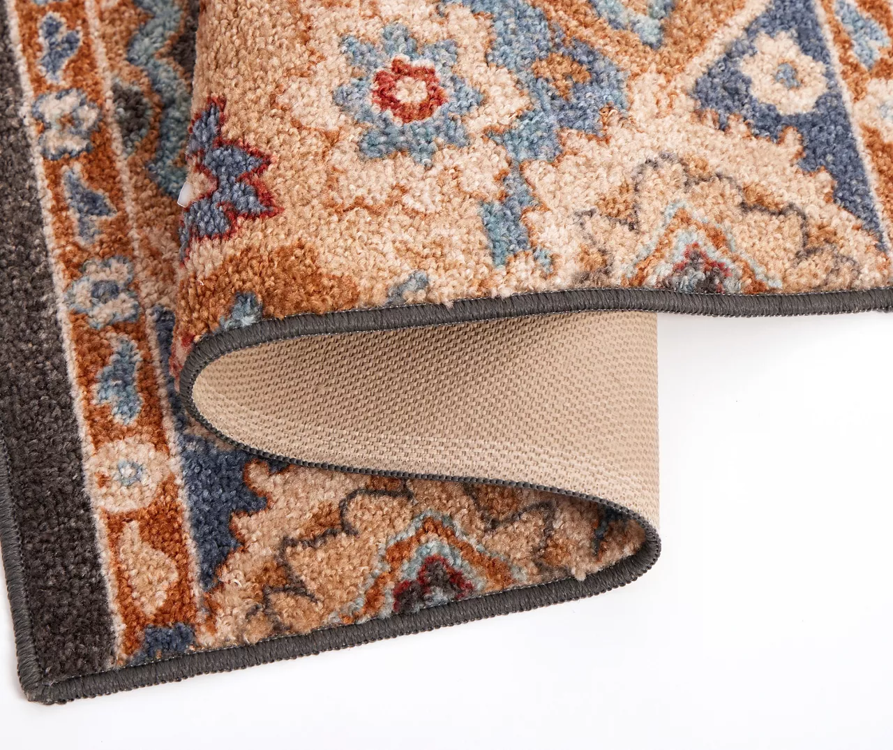 Broyhill Blue & Tan Traditional Floral Accent Rug 6 Broyhill Blue & Tan Traditional Floral Accent Rug - Image 4