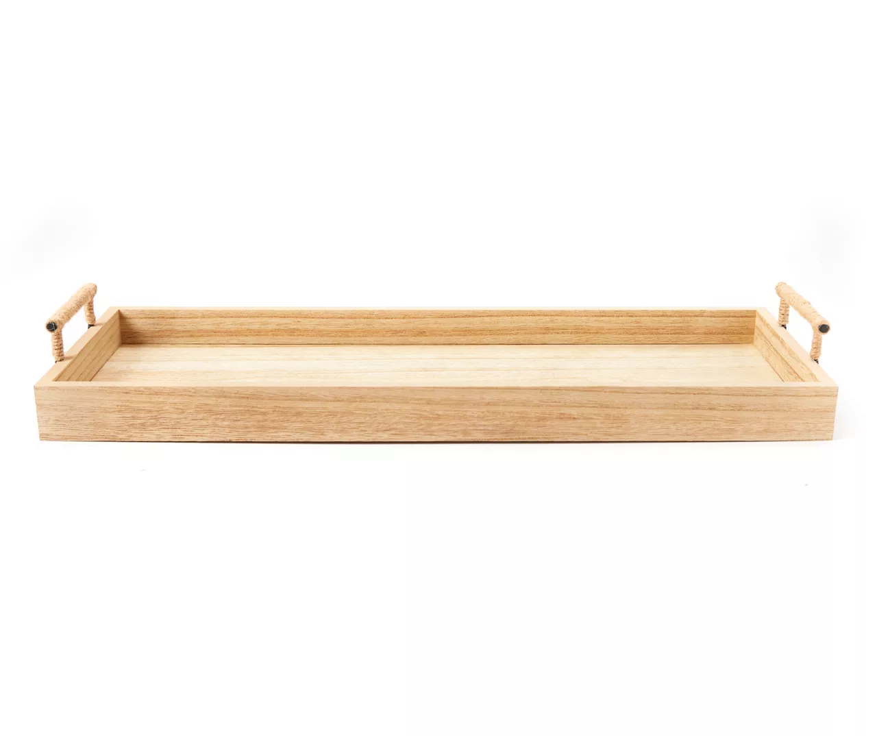 Light Brown Wood Tray With Metal Handles 3 Light Brown Wood Tray With Metal Handles