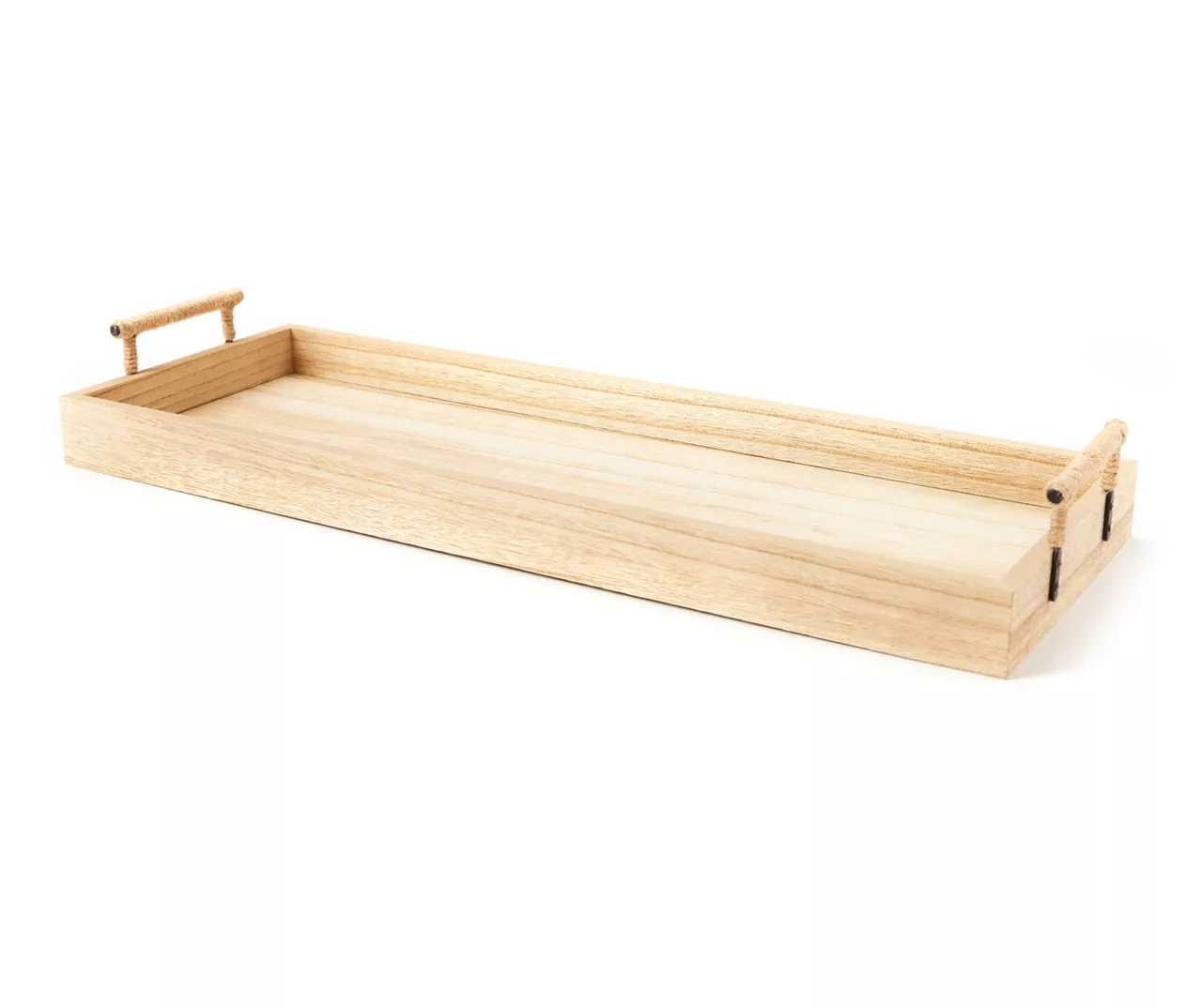 Light Brown Wood Tray With Metal Handles 4 Light Brown Wood Tray With Metal Handles - Image 2