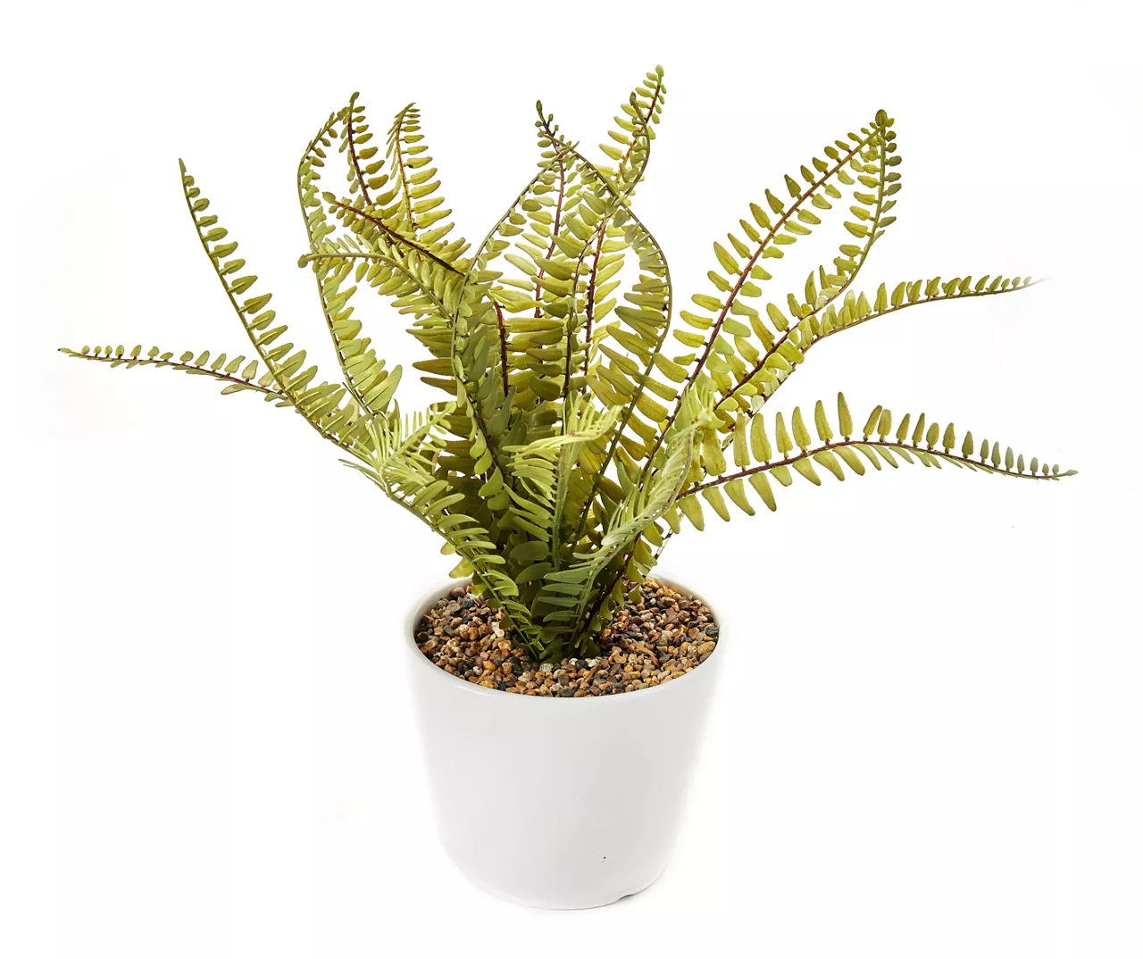 Artificial Fern In White Round Ceramic Pot 3 Artificial Fern In White Round Ceramic Pot