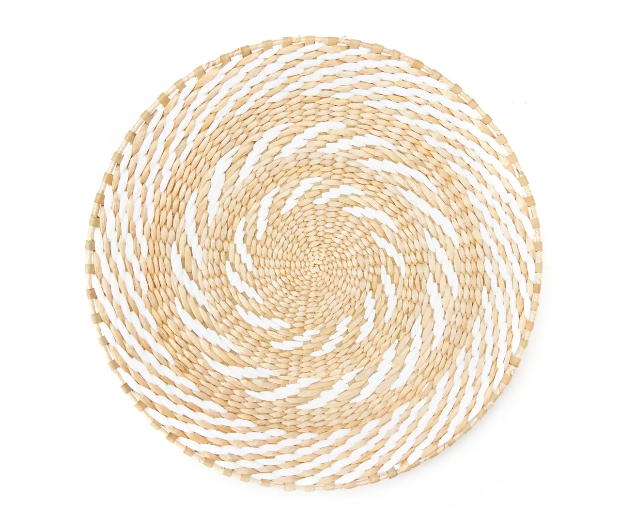 Tan & White Spiral Woven Grass Wall Decor 3 Tan & White Spiral Woven Grass Wall Decor