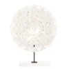 White Floral Cut-Out Carved Circle Tabletop Decor -Finest Furniture Store 810603880 A0 2
