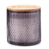 Blooming Magnolia & Lily Purple Geometric Glass Jar Candle, 16 Oz. -Finest Furniture Store 810604234 A0 1