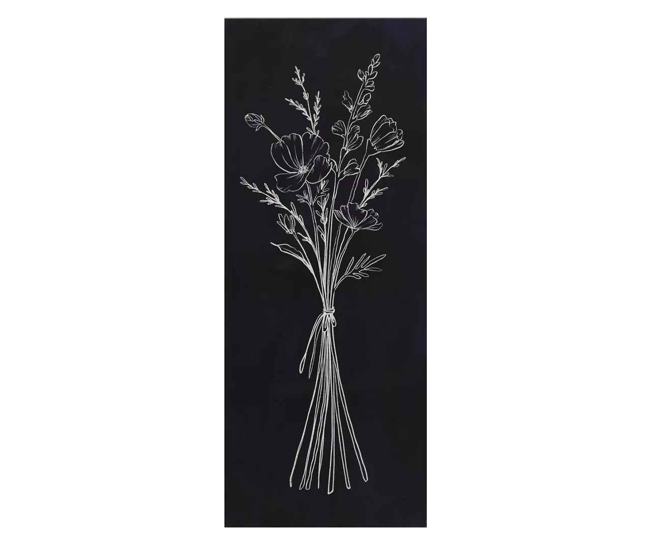 Navy & White Floral Lacquer Box Plaque 3 Navy & White Floral Lacquer Box Plaque