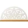 White Fleur-De-Lis Carved Wood Wall Shelf -Finest Furniture Store 810606707 A0 1