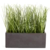 Green Artificial Grass With Dark Gray Rectangle Pot -Finest Furniture Store 810608393 A0