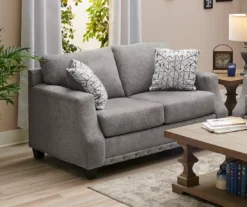 Alexandria Gray Chenille Loveseat 12 Alexandria Gray Chenille Loveseat -Finest Furniture Store 810616680 B0 1